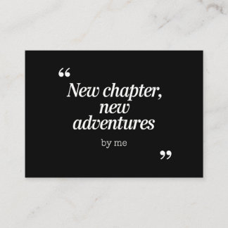 Neues Kapitel, Neues Adventures Design von mir Visitenkarte