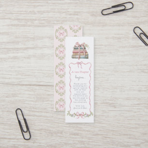 Neues Kapitel Pink Bow Kinderdusche Lesezeichen Mini Visitenkarte