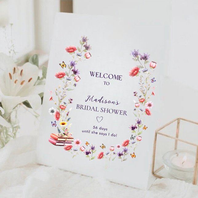 Neues Kapitel Storybook-Brautparty-Schild: Unseren Sockelschild (You mean the world to us” globe sign for elegant storybook bridal showers.)