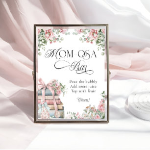Neues Kapitel Storybook Rosa Floral Mom-osa Bar Poster