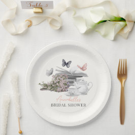 Neues Kapitel Tee Set Rosa Buch Brautparty Pappteller