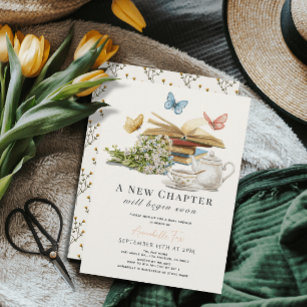 Neues Kapitel Tee Set Schmetterlinge Buch Kinderdu Einladung