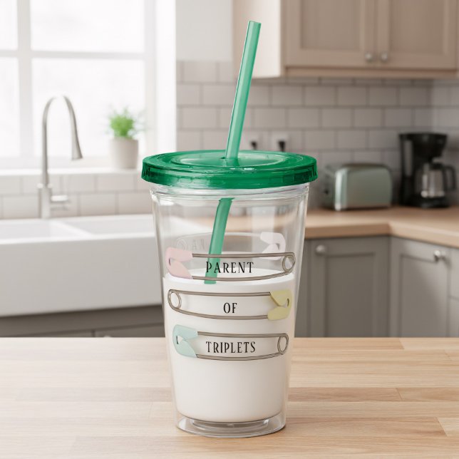 Neues Kindertriplet Baby Diaper Button Acrylic Tum Acryltrinkbecher (You can change the text to your name and your babies)