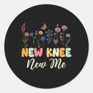Neues Knie Neues Ich Lustiger Knie-OP-Wiederherste Runder Aufkleber