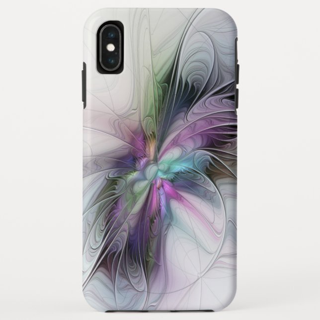 Neues Leben, buntes Abstraktes Fraktal Kunstfantas Case-Mate iPhone Hülle (Rückseite)