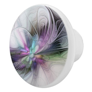 Neues Leben, buntes Abstraktes Fraktal Kunstfantas Keramikknauf