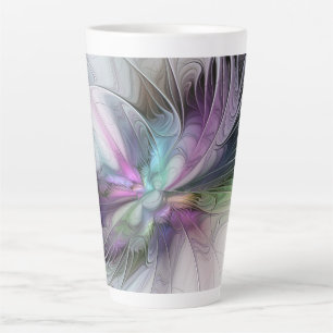 Neues Leben, buntes Abstraktes Fraktal Kunstfantas Milchtasse