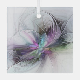 Neues Leben, buntes Abstraktes Fraktal Kunstfantas Ornament Aus Glas