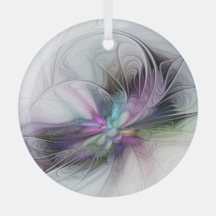 Neues Leben, buntes Abstraktes Fraktal Kunstfantas Ornament Aus Glas