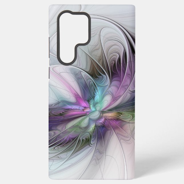 Neues Leben, buntes Abstraktes Fraktal Kunstfantas Samsung Galaxy Hülle (Rückseite)