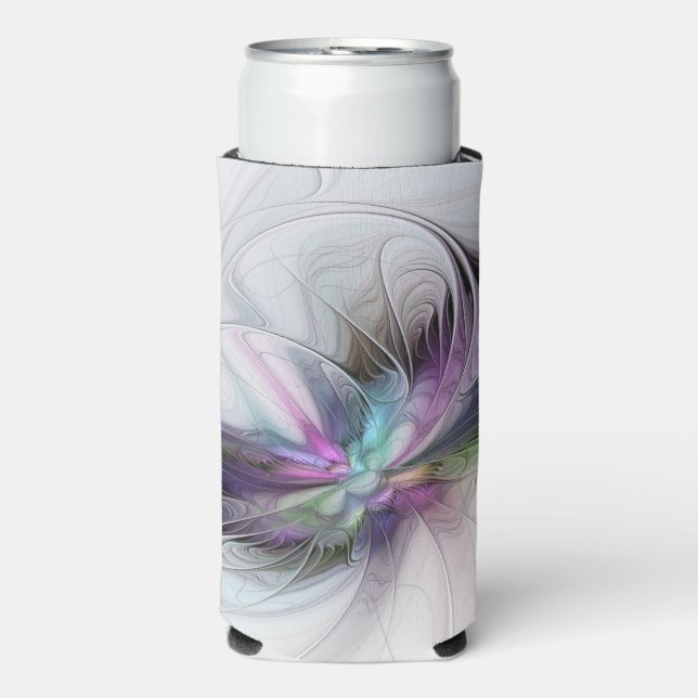 Neues Leben, buntes Abstraktes Fraktal Kunstfantas Selters Dosenkühler (Seltzer Vorderseite)