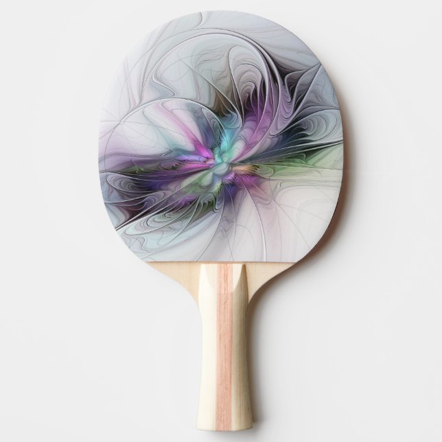 Neues Leben, buntes Abstraktes Fraktal Kunstfantas Tischtennis Schläger (Vorderseite)