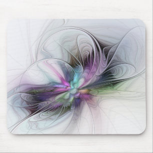 Neues Leben, farbenfrohe abstrakte Fraktal-Kunst-F Mousepad
