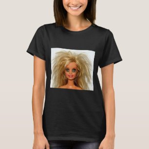 Neues lustiges, gestresstes blondes Puppen-Gesicht T-Shirt