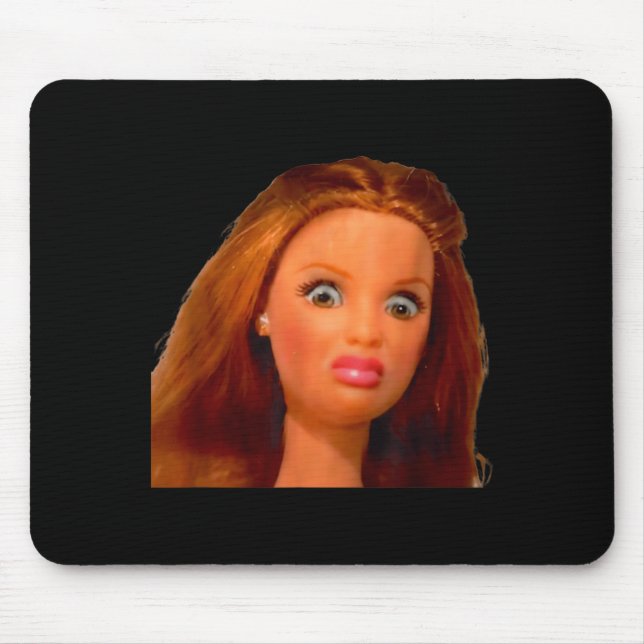 Neues lustiges, mitgenommenes Puppengesicht-Meme  Mousepad (Vorne)