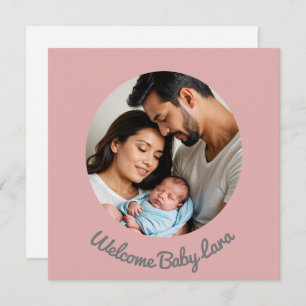 neues Mädchen pink, Willkommensankündigung Einladung