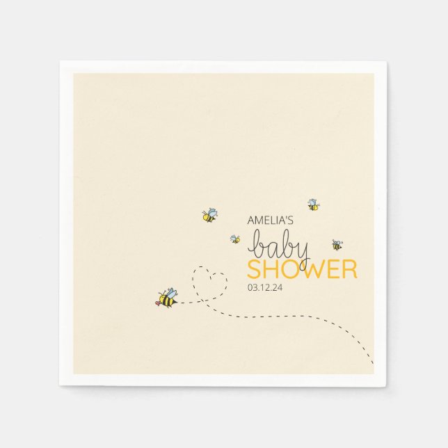 Neues Mama-to-Bee-Duschthema Serviette (Vorderseite)