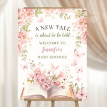 Neues Märchenbuch Baby Shower Mädchen Floral Rosa 