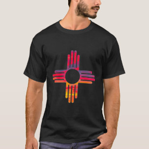 Neues mexikanisches Flaggenretro Zia Land der Verz T-Shirt