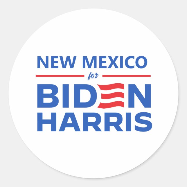 Neues Mexiko für Biden Harris Runder Aufkleber (Vorderseite)
