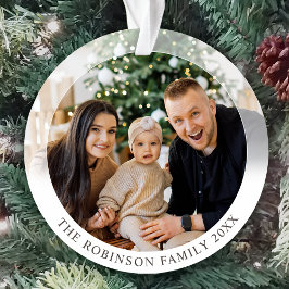 Neues, modernes Doppelseitiges Zwei-Foto-Custom Ornament