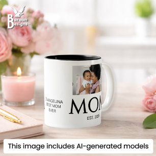 Neues Muttigeschenk Individueller Text Foto Mama G Zweifarbige Tasse