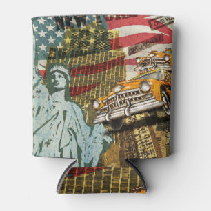 Neues New Yorker Reiseplakat im Vintage-Stil. Dosenkühler