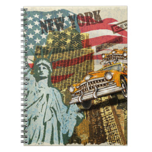 Neues New Yorker Reiseplakat im Vintage-Stil. Notizblock