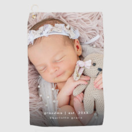 Neues Oma-Jahr etabliertes Baby-Foto Golfhandtuch