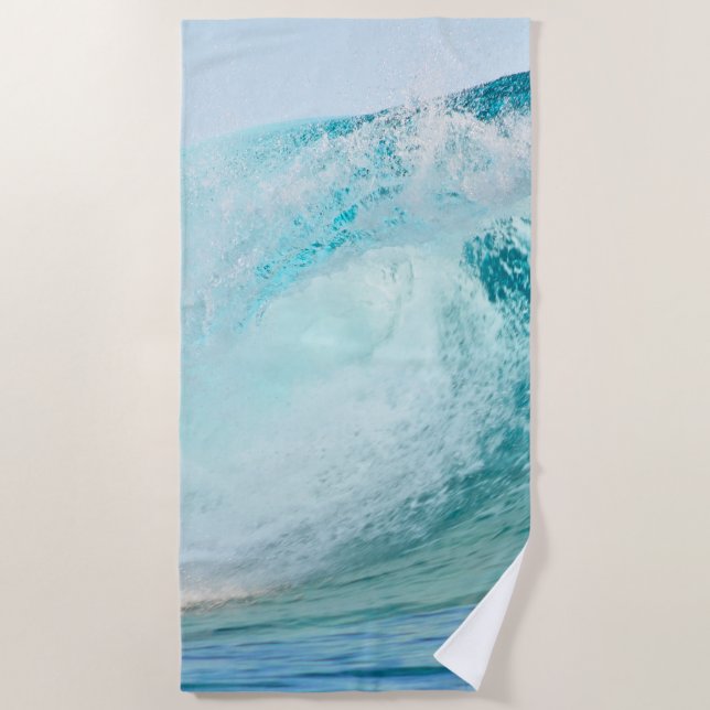 Neues Ozeanblau-Wellenbrechen Strandtuch (Vorderseite)