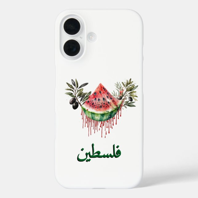 Neues palästinensisches Cover-Wassermelone-Design iPhone 16 Hülle (Rückseite)
