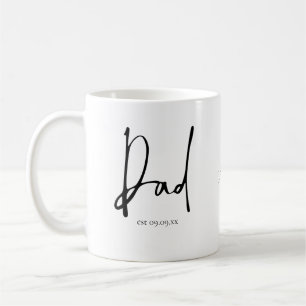 Neues Papa Est Datum Name Skript Kaffeetasse