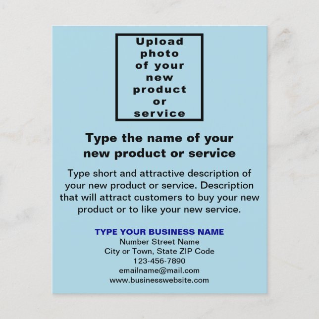 Neues Produkt oder Service Light Blue Flyer (Vorne)
