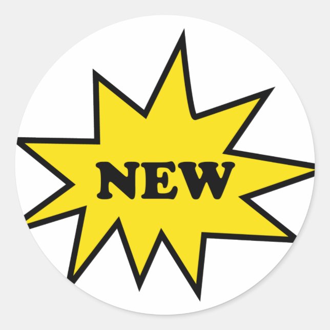 Neues Produktsymbol Runder Aufkleber (Vorderseite)