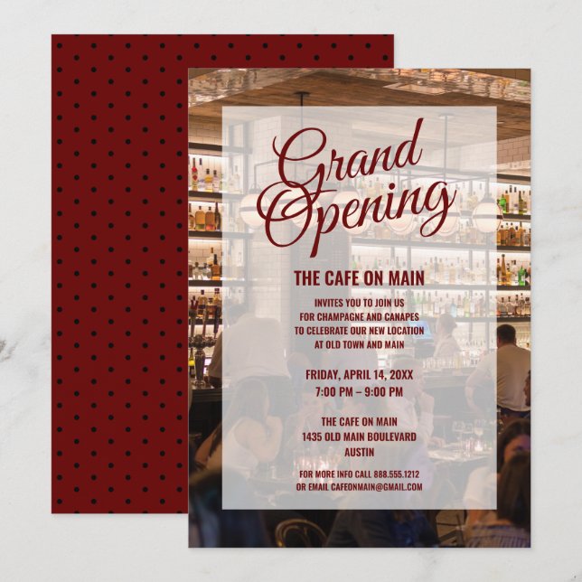 Neues Restaurant Grand Opening| Neu Einladung (Vorne/Hinten)