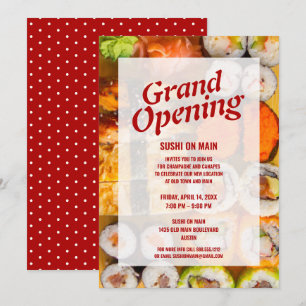 Neues Restaurant Grand Opening  Sushi Seafood Einladung