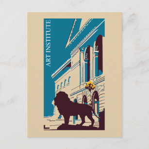 Neues Retro Art Institute Chicago Werbung Postkarte