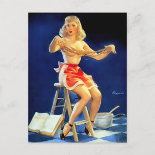 Neues Rezept Pin Up Postkarte