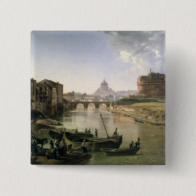 Neues Rom mit dem Castel Sant'Angelo Button (Vorderseite)