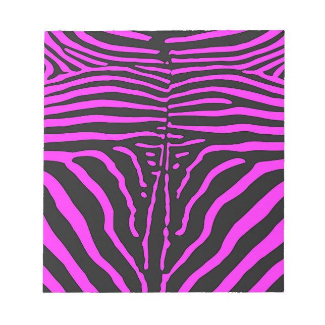 Neues rosa Schwarz Zebra Print-Zubehör - anpassen Notizblock (Vorderseite)