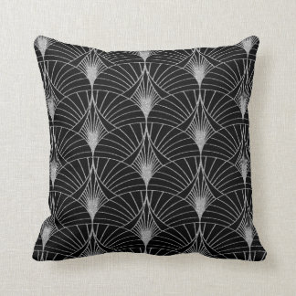 Neues Schwarz-Silver-Déco Kissen
