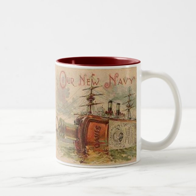 neues Seeschmerzzeichen mit Whiskey & Schiff Zweifarbige Tasse (Rechts)