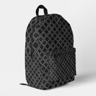 Neues Smart Lovely Ash Grau Diamonds Art Design Bedruckter Rucksack