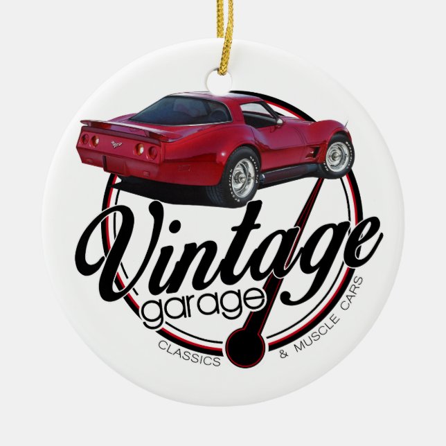 neues Vintages Garagenvette Keramikornament (Vorne)