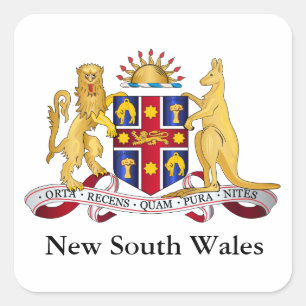 Neues Wales-Wales-Wappen Quadratischer Aufkleber