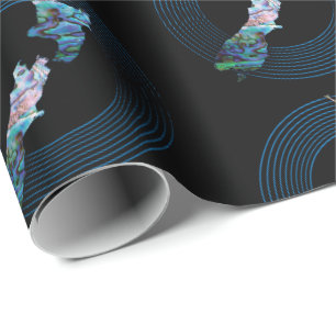 NEUES ZEALAND-KARTENRINGS PAUA-WRAPPING-PAPIER GESCHENKPAPIER