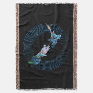 NEUES ZEALAND MAP RINGS PAUA DECKE