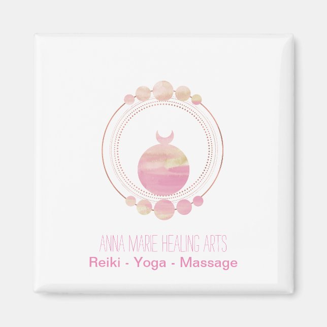 Neues Zeitalter Rosa Gold Heilige Geometrie Magnet (Vorne)