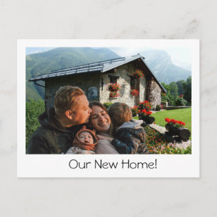 Neues Zuhause-Foto Wir haben die Ankündigung Postk Postkarte