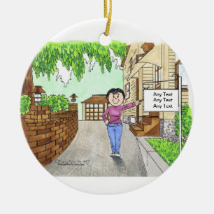 Neues Zuhause - Frau Keramikornament